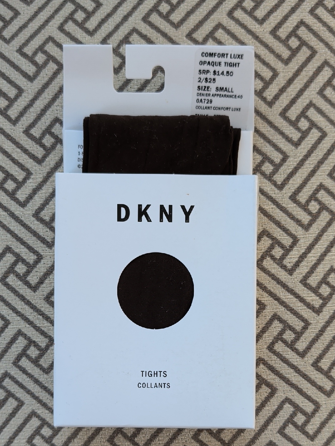 Dkny Black Opaque Comfort Luxe Tights Nip